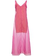 Staud Costa Sleeveless Sheer Dress - Pink & Purple