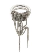 Ann Demeulemeester Draped Chains Double Ring - Metallic
