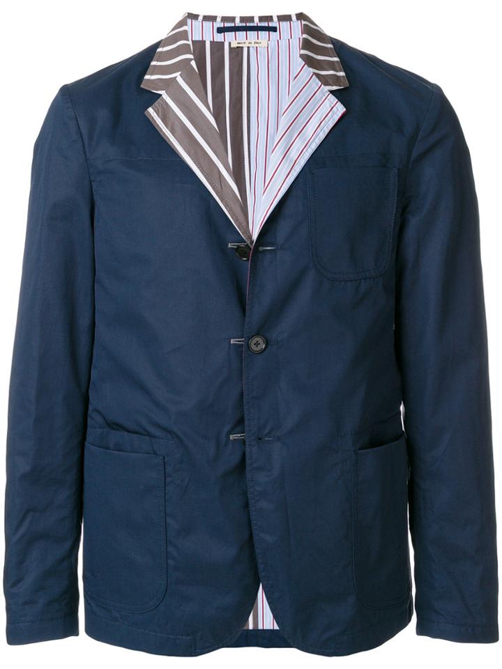 Marni Crinkled College Blazer - Blue