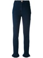 Manoush - Frill Hem Jeans - Women - Cotton/spandex/elastane - 38, Blue, Cotton/spandex/elastane