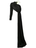 Seen One-shoulder Draped Blouse - Black