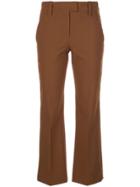Brunello Cucinelli Cropped Flared-leg Trousers - Brown