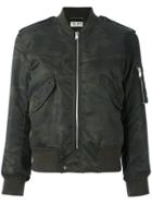 Saint Laurent Camouflage Print Army Bomber Jacket - Black
