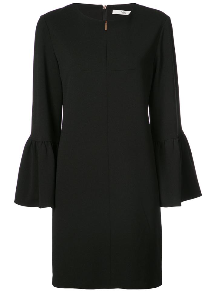 Tibi Ruffle Sleeve Shift Dress - Black