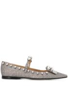 Sergio Rossi Embellished Glitter Ballerinas - Metallic