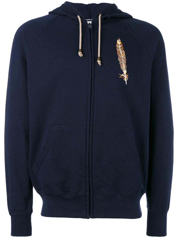 History Repeats - Indian Patch Zipped Hoodie - Men - Cotton/polyester - L, Blue, Cotton/polyester
