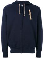 History Repeats - Indian Patch Zipped Hoodie - Men - Cotton/polyester - L, Blue, Cotton/polyester