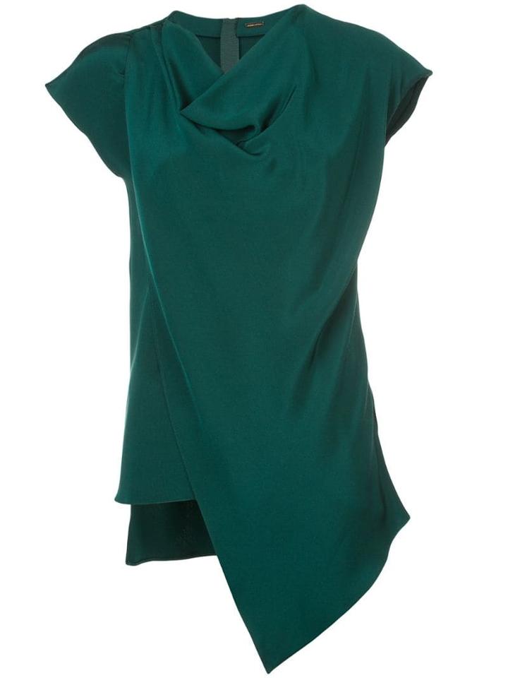 Adam Lippes Asymmetric Cowl-neck Top - Green