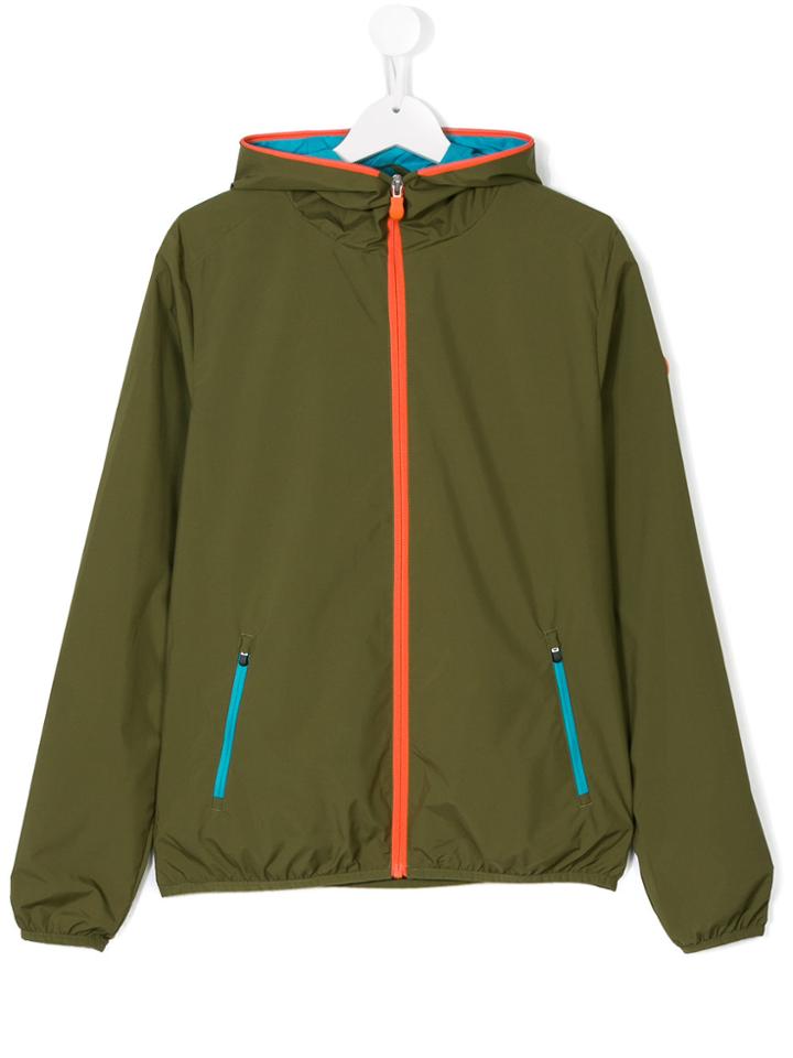 Save The Duck Kids Hooded Windbreaker Jacket - Green
