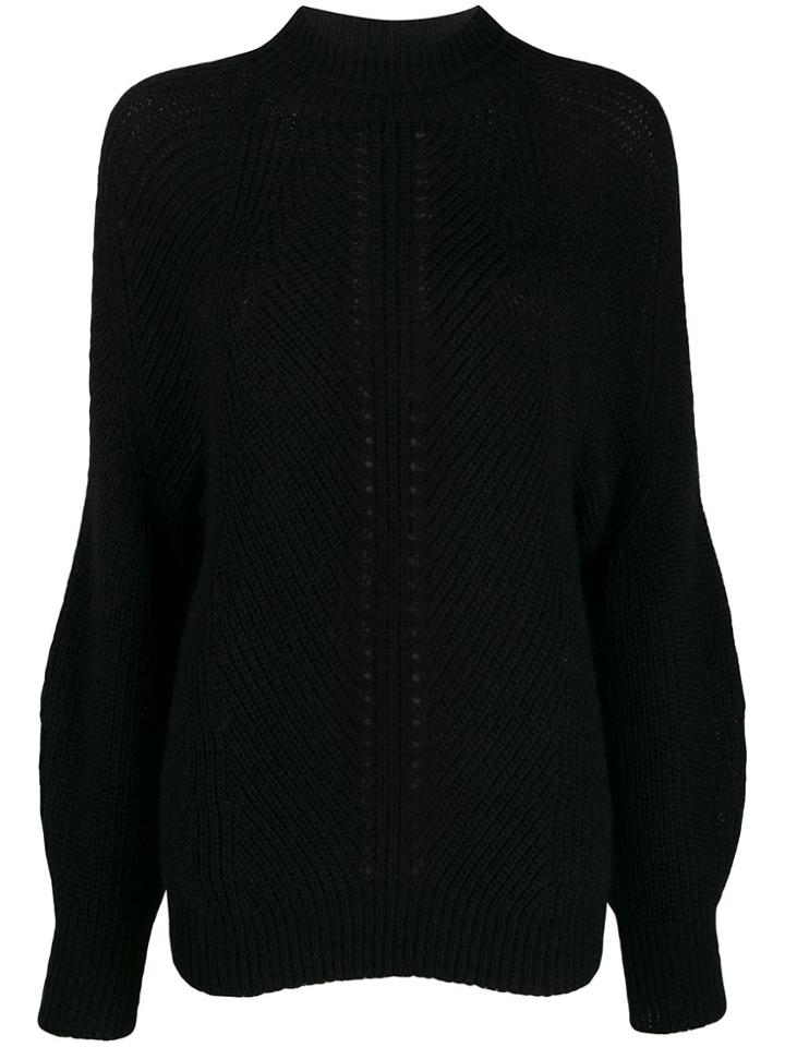 Pinko Ribbed Balloon Sleeve Jumper - Black