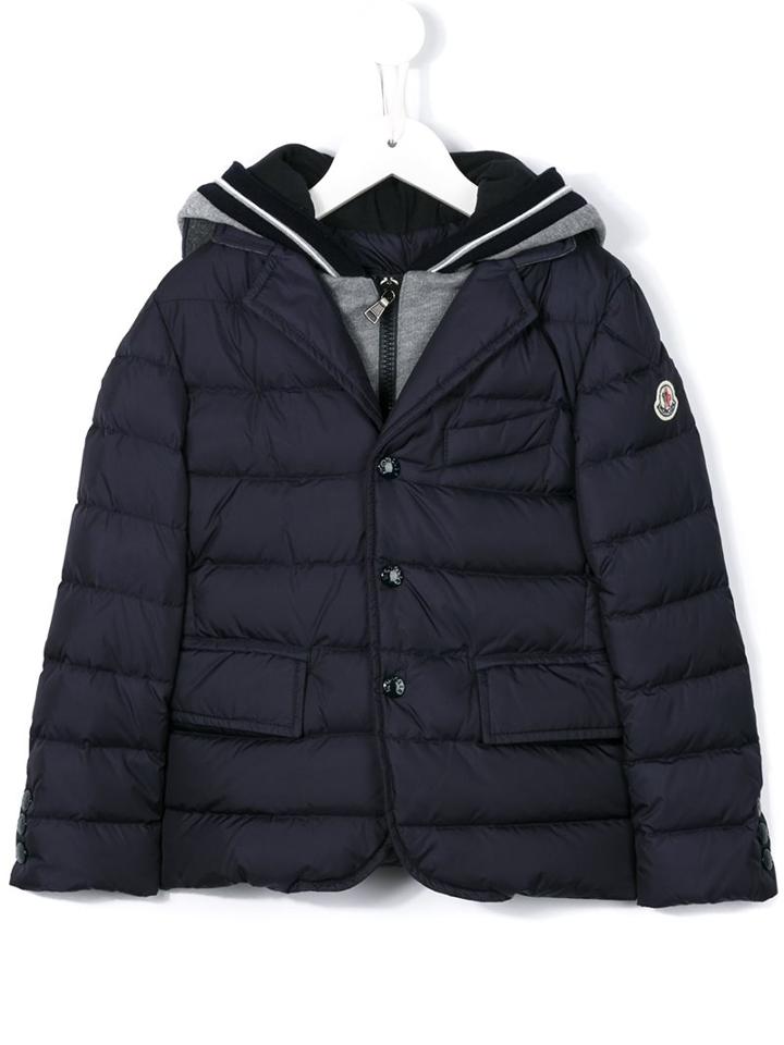 Moncler Kids 'ravier' Padded Jacket, Girl's, Size: 10 Yrs, Blue
