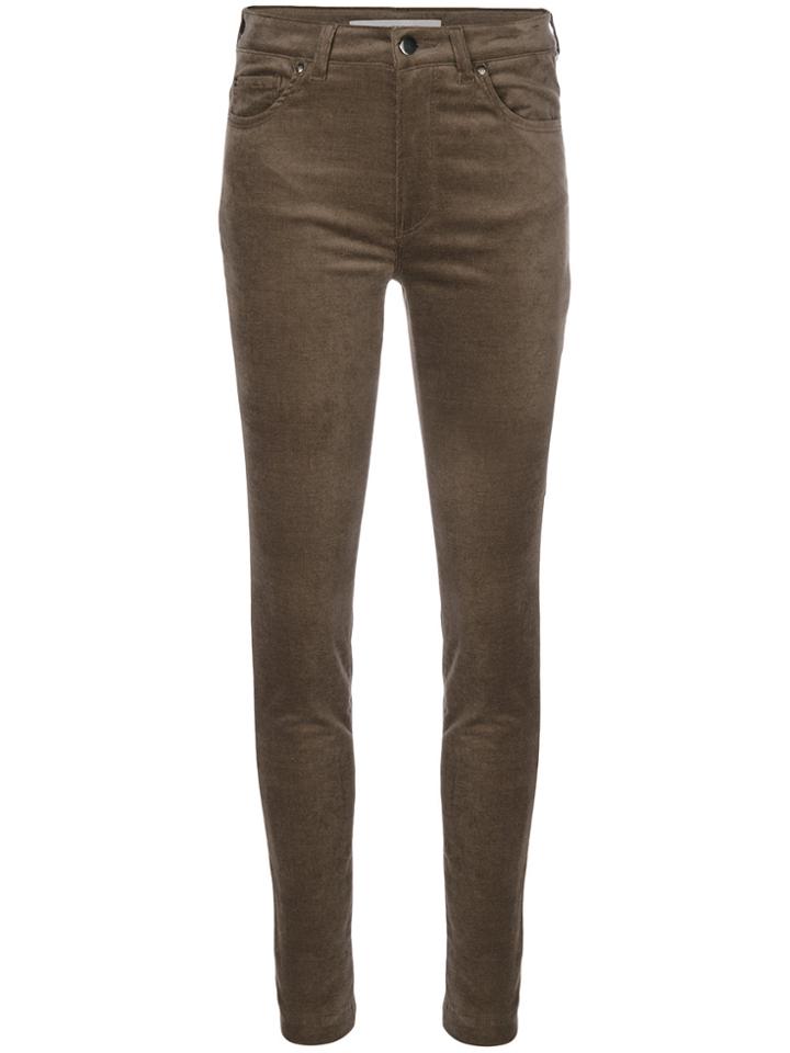 D.exterior Velvet Skinny Trousers - Brown