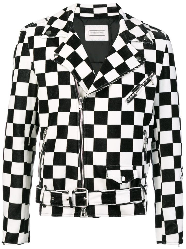 Route Des Garden Check Biker Jacket - Black