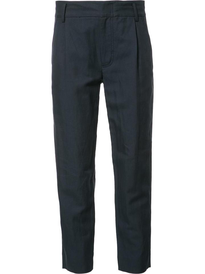 Vince Straight Cropped Trousers, Women's, Size: 10, Blue, Wool