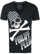 Philipp Plein - Skull Logo V-neck T-shirt - Men - Cotton - Xxl, Black, Cotton