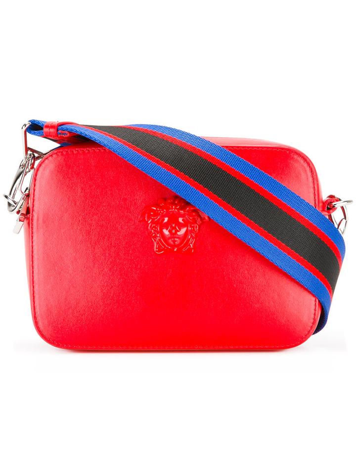 Versace Palazzo Crossbody Bag, Women's, Red, Calf Leather