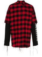 Mastermind Japan Mastermind Layered Shirt Blk Red - Black