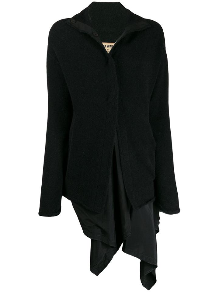 Uma Wang Draped Layer Coat - Black