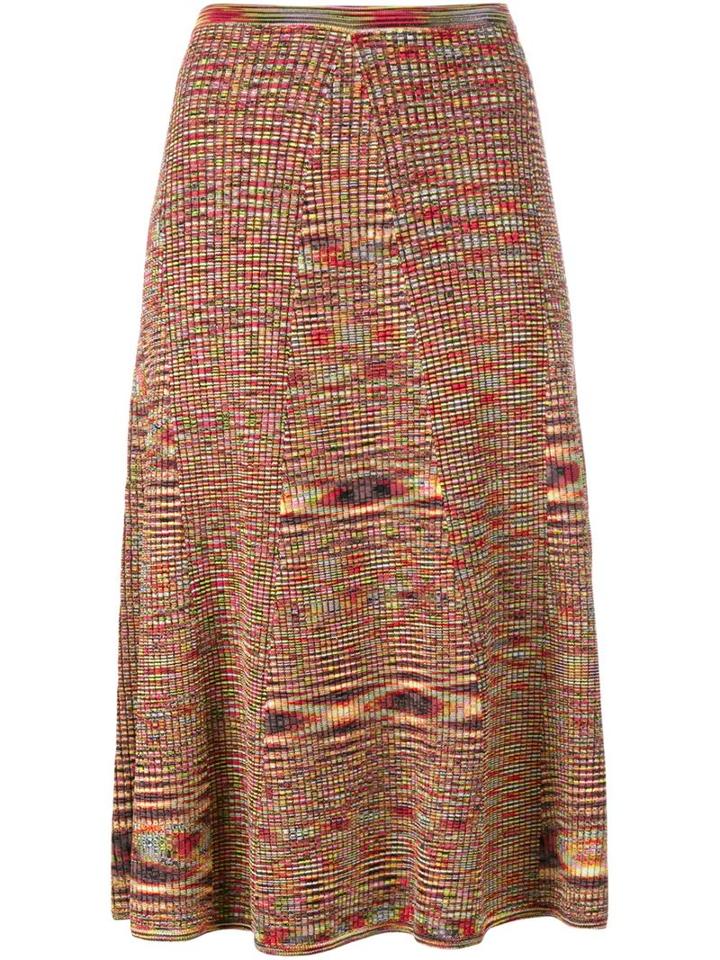 Adam Selman Multi-coloured Knitted Skirt, Women's, Size: Xs, Red, Nylon/rayon