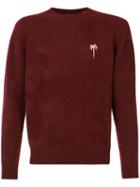 The Elder Statesman - Chest Embroidery Jumper - Unisex - Cashmere - Xs, Red, Cashmere
