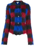 Kenzo Checkered Textured Cardigan - Blue