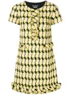 Boutique Moschino Shortsleeved Tweed Dress - Yellow & Orange