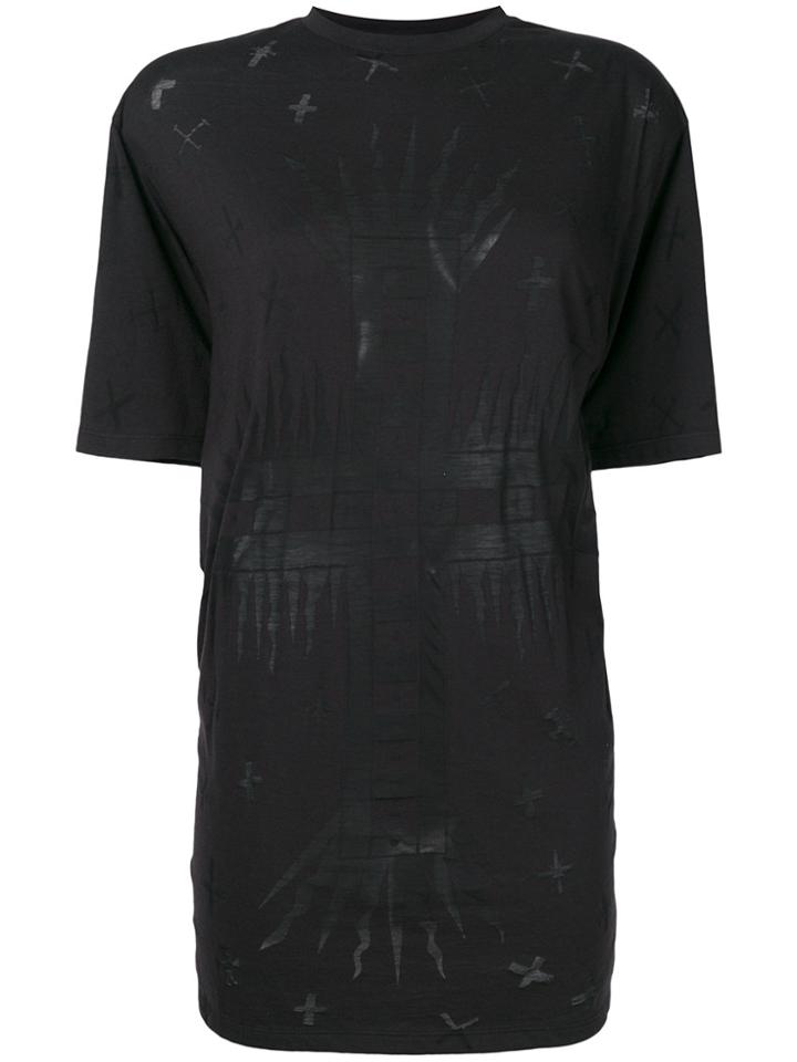 Fausto Puglisi Printed Longline T-shirt - Black