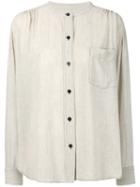 Isabel Marant Étoile - Meery Mandarin Collar Shirt - Women - Viscose/wool - 38, Nude/neutrals, Viscose/wool