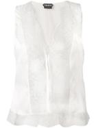 Tom Ford Lace Panel Sleeveless Blouse - White