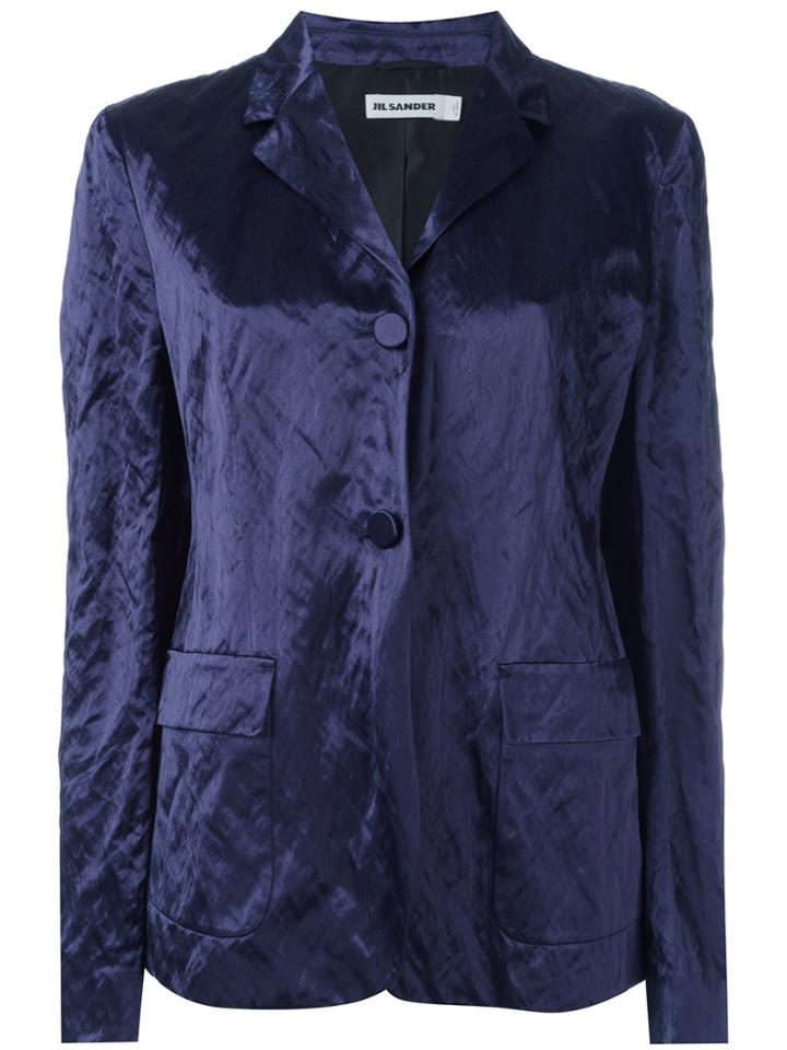 Jil Sander Crushed Velvet Blazer - Blue