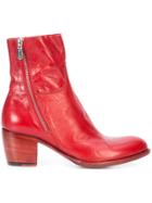 Rocco P. Mid Heel Ankle Boots - Red