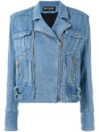 Balmain - Denim Jacket - Women - Cotton/spandex/elastane/viscose - 40, Blue, Cotton/spandex/elastane/viscose