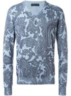 Etro Paisley Print V-neck Jumper