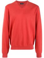 Hackett - V-neck Jumper - Men - Cotton - Xl, Red, Cotton
