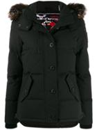 Moose Knuckles Faux Fur Trimmed Puffer Jacket - Black