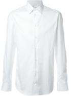 Armani Collezioni Italian Collar Shirt, Men's, Size: 43, White, Cotton/elastolefin