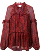 Cinq A Sept Floral Print Blouse - Red