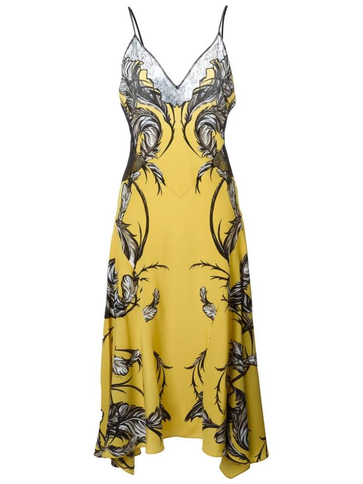 Roberto Cavalli Lace Detailing Long Evening Dress, Women's, Size: 42, Black, Silk/polyamide