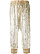 Twin-set - Sequin Embellished Cropped Trousers - Women - Polyester/viscose - 44, Grey, Polyester/viscose