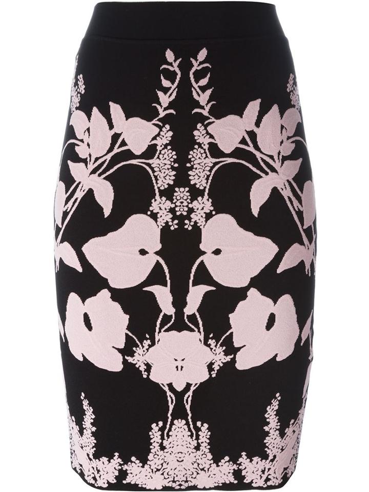 Alexander Mcqueen Floral Knit Skirt