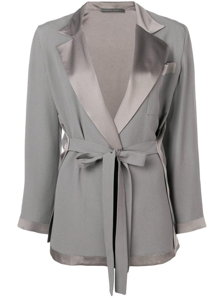 Alberta Ferretti Belted Tailored Jacket - Grey