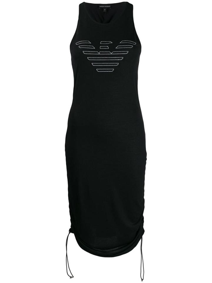 Emporio Armani Logo Print Tank Dress - Black