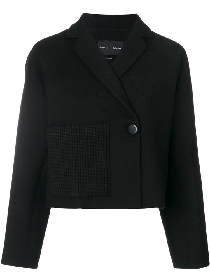 Proenza Schouler Knitted Detail Cropped Jacket - Black