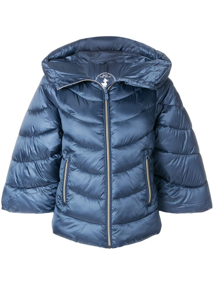 Save The Duck Cropped Sleeve Padded Jacket - Blue
