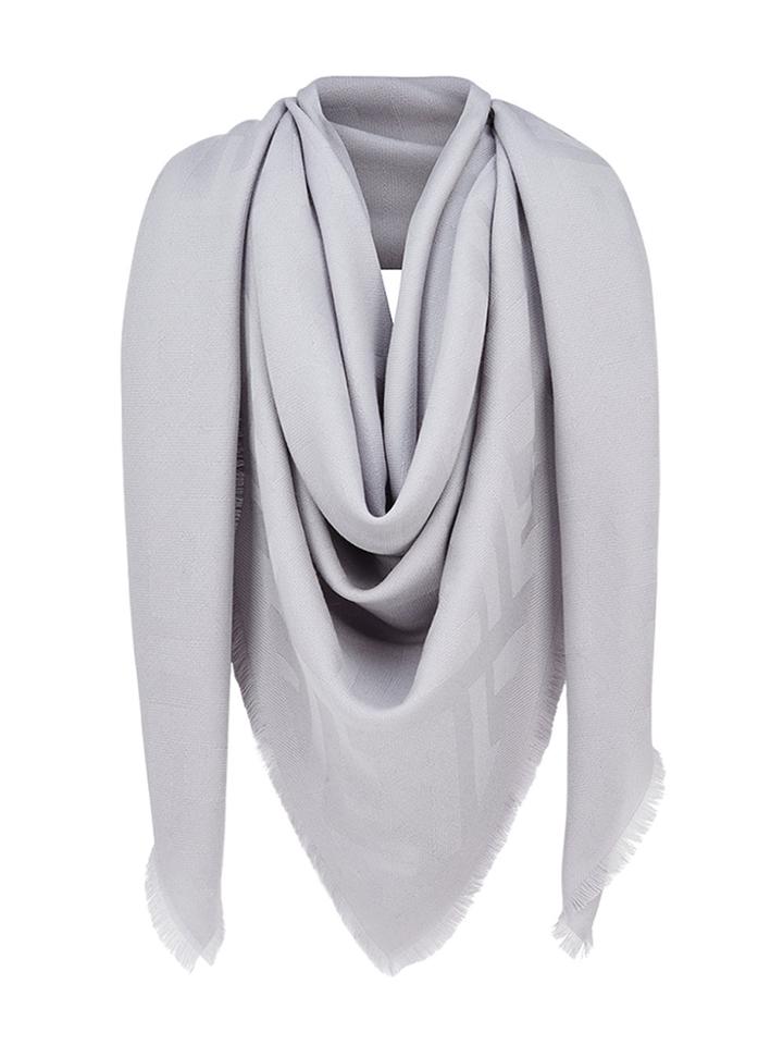 Fendi Ff Motif Shawl Scarf - Grey