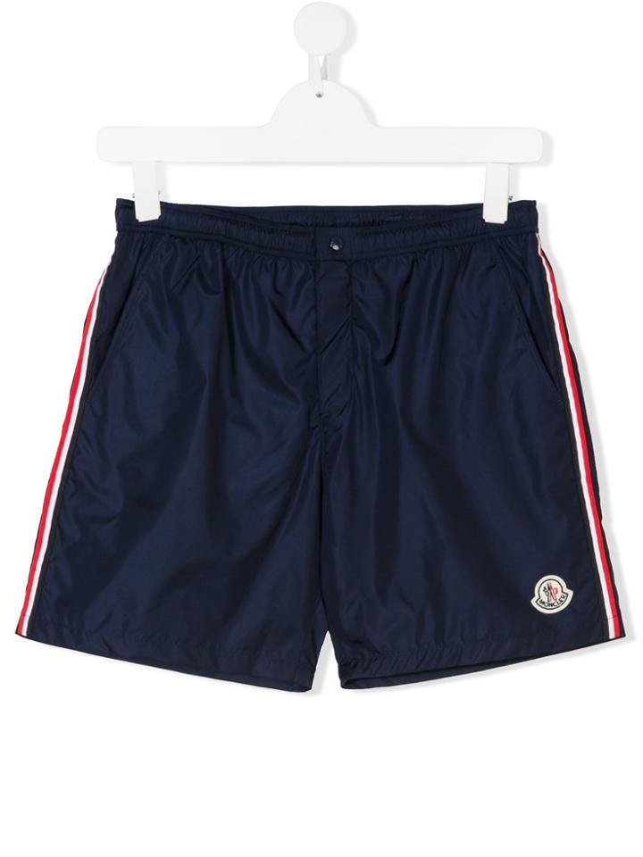 Moncler Kids Side Striped Shorts - Blue