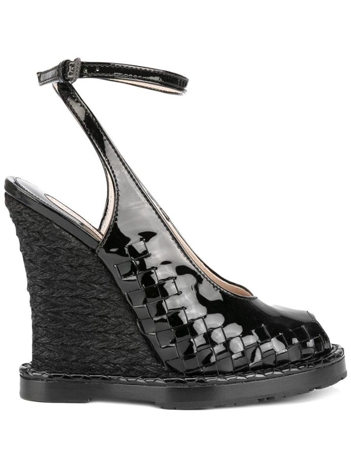 Bottega Veneta Ankle Length Sandals - Black
