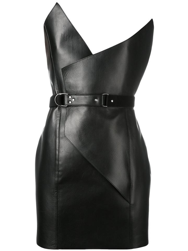 Saint Laurent Belted Mini Dress - Black