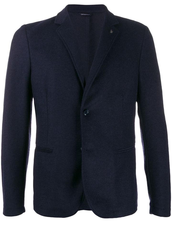 Daniele Alessandrini Wool Single Breasted Blazer - Blue