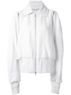 Dion Lee Zip Detail Bomber Jacket, Women's, Size: 6, White, Viscose